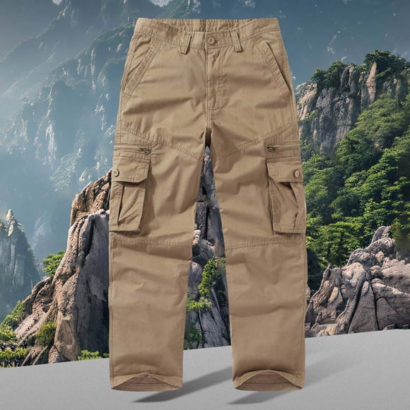 Men's Casual Pants for Everyday Wear and Outdoor Activities with Zipper Pockets and Comfortable Washed Finish