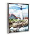 thumbnail image 3 of Stupell Industries Cape Cod Lighthouse Shore Gray Framed Floater Canvas Wall Art design by Mauro Devereaux, 31 x 25, 3 of 9