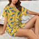 thumbnail image 4 of Balery Shark Print Conjunto de Pijama para Mujer con Estampado, Dos Piezas de Manga Corta y Shorts, Ropa de Dormir Suave con Cuello Redondo y Bolsillos-XX-Large, 4 of 6
