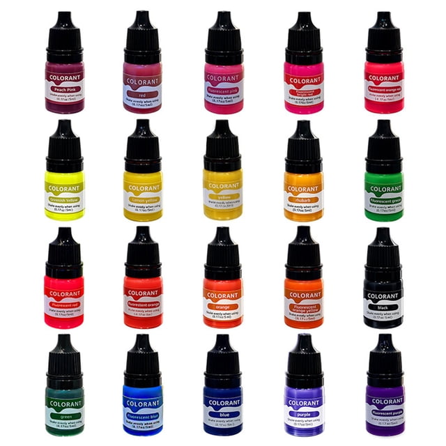 KLKCMS 20 Colors Candle Dye Coloring Crafting for Candle Making for Beeswax Gel Wax