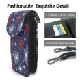 thumbnail image 2 of Cross-Body Bag Flip Phone Bag 7.6inx4.9in Durable Waterproof Pu Leather Small Size But Spacious Magnet Button Independence Day Theme Star (14), 2 of 5