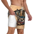 thumbnail image 2 of Kdxio Barbershop Print Men'S Swim Trunks With Compression Liner 7 Inch Inseam Quick Dry Swim Shorts, 2 of 7
