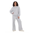 thumbnail image 2 of Forever 21 Women's Heather Grey Athleisure Hoodie Sweatshirt, Oversized Fit for Cozy Everyday Layering, M, 2 of 6