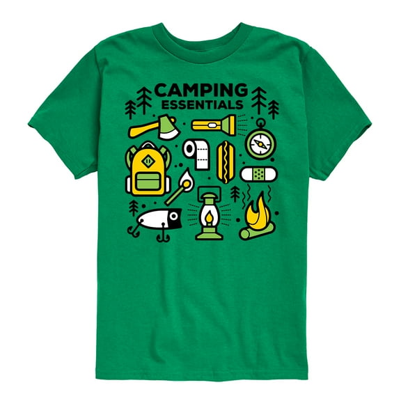 Instant Message - Camping Essentials - Toddler And Youth Short Sleeve Graphic T-Shirt