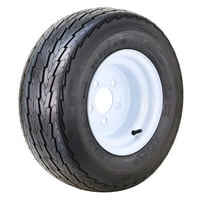WANDA Trailer Tire Wheel Assembly 20.5x8-10 10-Ply E 95L w/ 5 Lugs on 4.5" PCD White Rim Installed