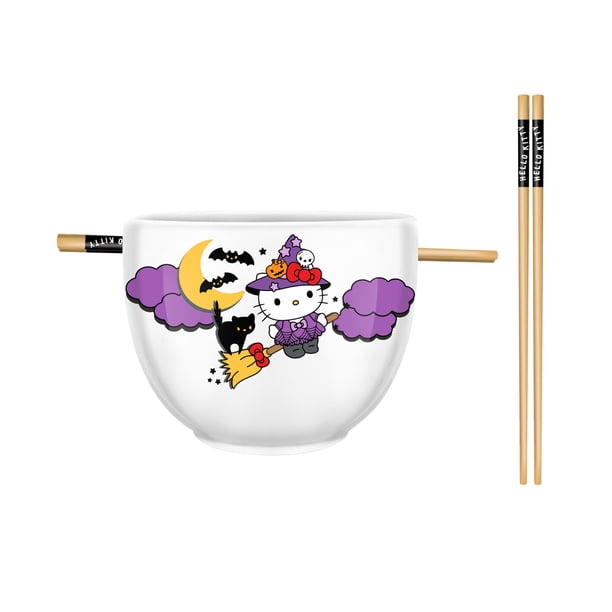 Cuenco de arroz con fideos ramen de cerámica, plateado, Buffalo Hello Kitty