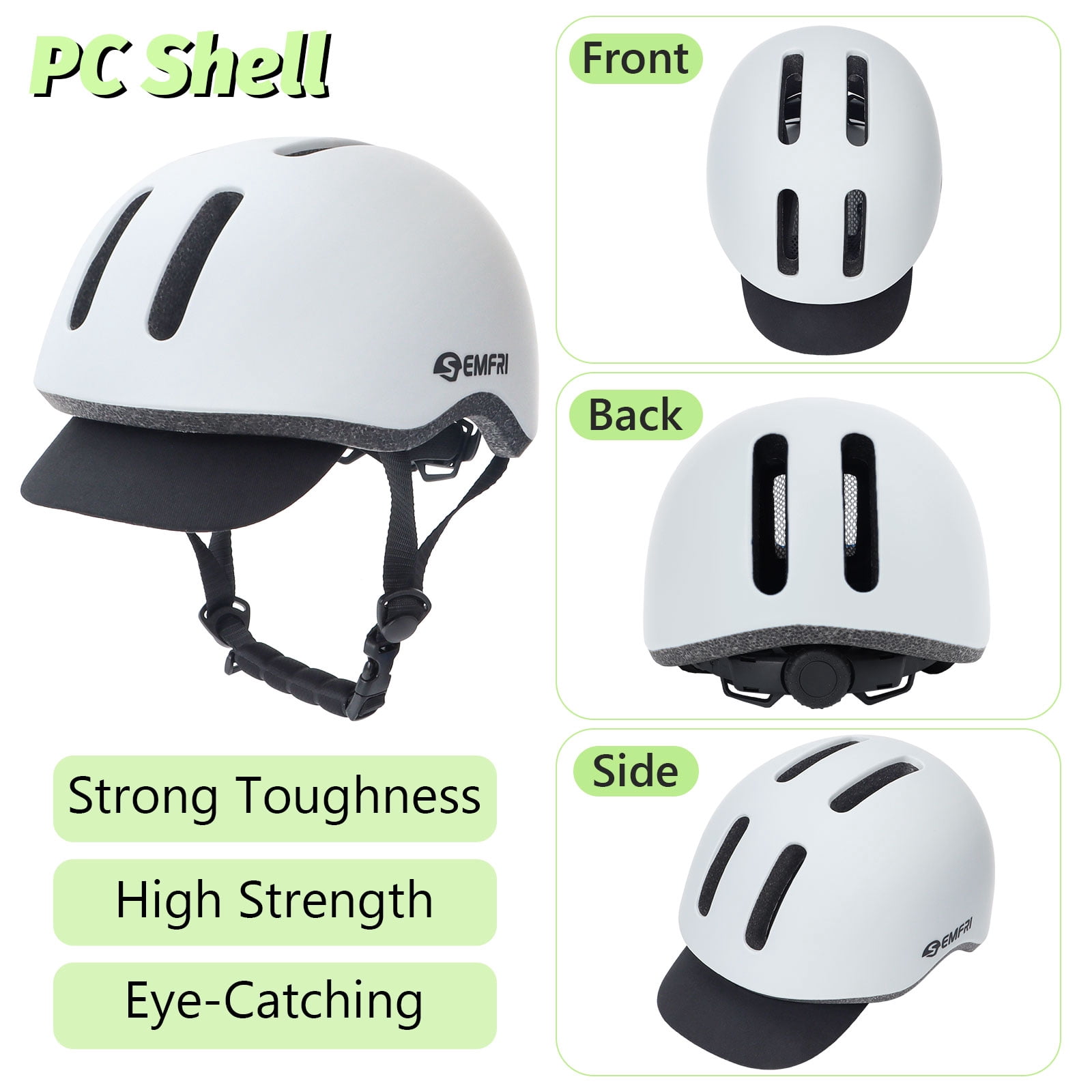 Semfri Unisex Adult Bike Helmet Cycling Skateboard Road Helmet for Multi-Sport City Road Commuter Cycling Biking Skating Large Size Gray