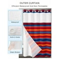 thumbnail image 2 of No Hook Cloth Fabric Shower Curtain with Snap in Liner, Colorful Striped Waterproof Shower Curtains Set with See Through Top Window, Farmhouse Modern Rainbow Lines Art Bath Curtains Shower 48"x72", 2 of 6