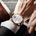 thumbnail image 6 of Weicam Men Casual Waterproof Roman numerals Leather Band Analog Quartz Wristwatches with Chronograph Calender Business Watch, 6 of 7
