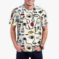 thumbnail image 2 of Balery Aabstract Eyes Printed Men’s Short Sleeve Polo Shirt, Midweight Men's Shirt,Golf Polo shirts -Medium, 2 of 8