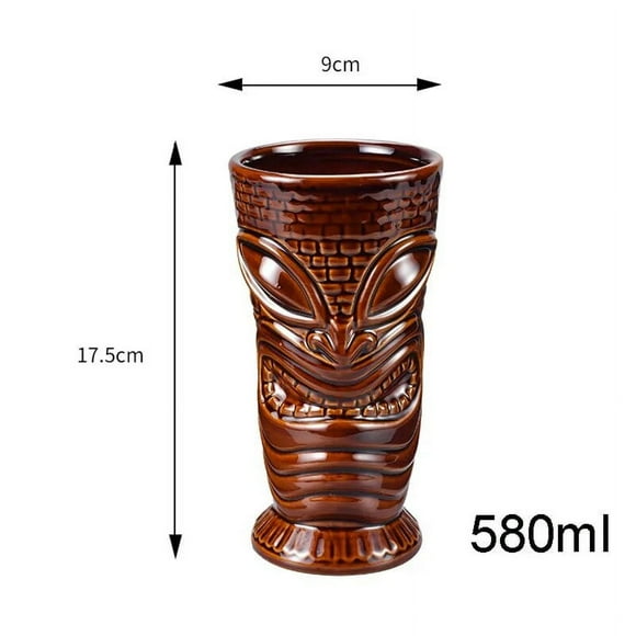 390ml Hawaii Tiki Mugs Cocktail Cup Beer Beverage Mug Wine Mug Ceramic Easter Islander Tiki Mug