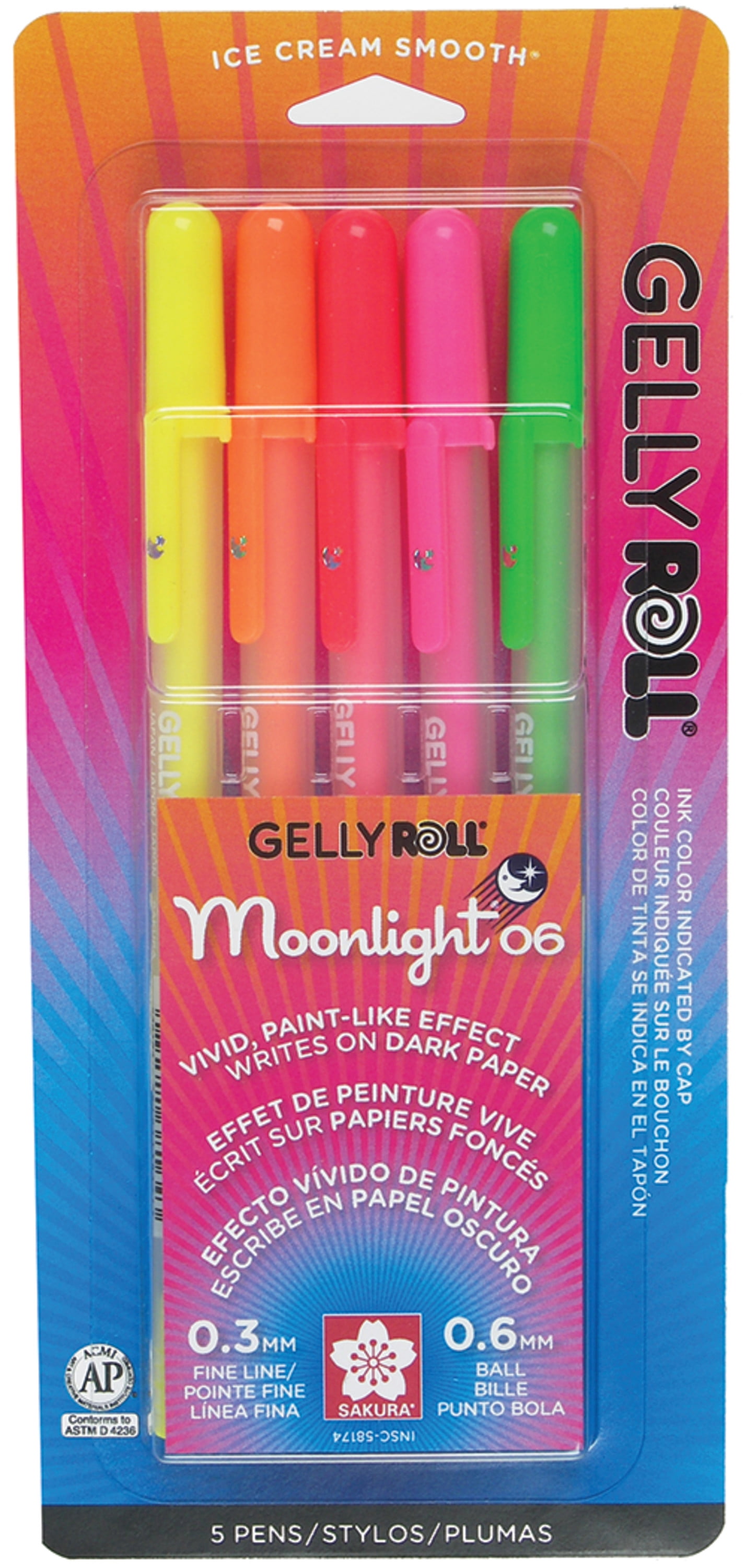 Sakura Gelly Roll Moonlight Pen Set, Fine, 5-Colors, Dawn