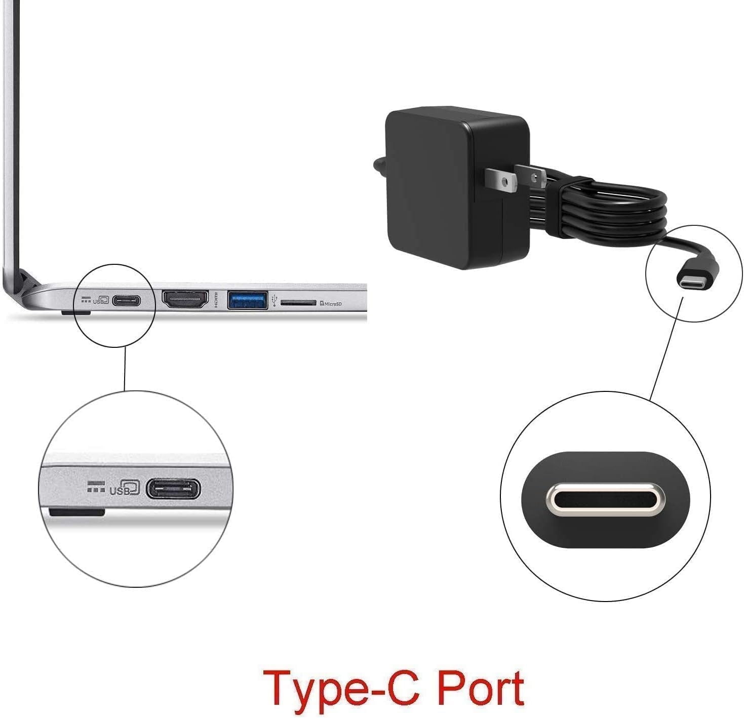 Guy-Tech 65W USB C charger Compatible for Lenovo ThinkBook 15 G2 ITL 20VE0115CA laptop Power Supply