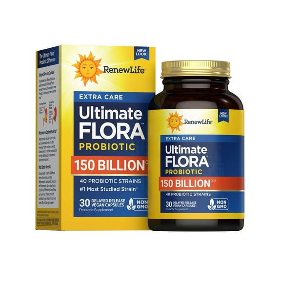 Ultimate Flora Probiotic | 30 Vegan Capsules | 150 Billion CFU |  by Renew Life