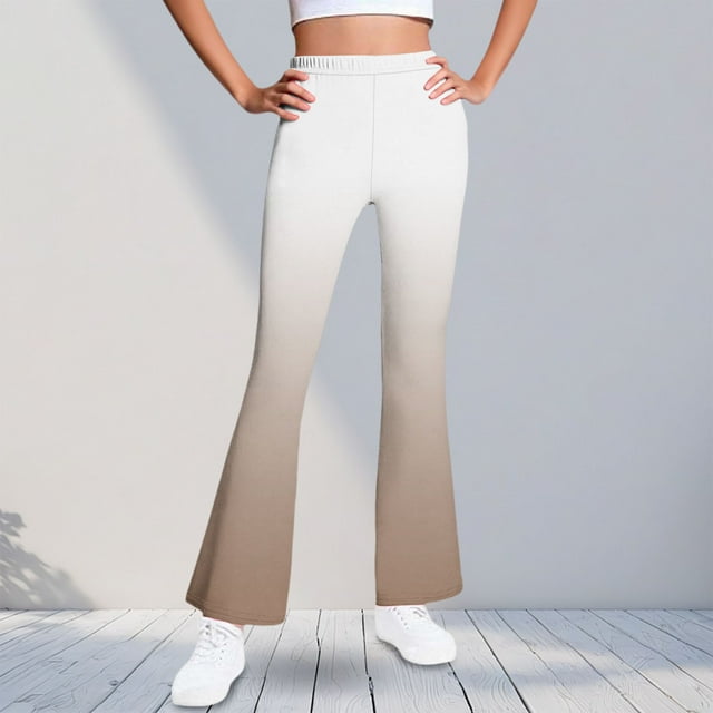 Pantalones largos con estampado para niñas, forrados de vellón para mayor calidez, pantalones largos casuales, leggings ligeramente acampanados, traje para niñas de 5 a 16 años.