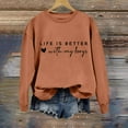 thumbnail image 2 of VISALY Pullover Crewneck Sweatshirt Graphic Sweatshirts Sweatshirt Women Funny Mom Letter Sweatshirt Casual Pullover Tops Casual Sweaters Fashion Sweatshirt Dressy Sweaters Coffee Xl, 2 of 4