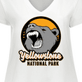 thumbnail image 4 of Inktastic Yellowstone Growling Bear Women's Plus Size V-Neck T-Shirt, 4 of 5