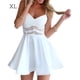 thumbnail image 1 of Sonducket Vestido de playa sin mangas con cuello en V y costuras de encaje para mujer Vestidos blanco SG, 1 of 8