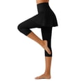 thumbnail image 4 of COMVALUE Skirted Leggings for Women Capri, Athletic Tennis Skirt with Leggings Golf Pickleball Clothes with Pockets Black for Size M, 4 of 7