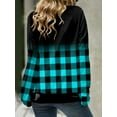 thumbnail image 3 of Gvmfive Womens Plaid Cowl Neck Long Sleeve Pullover Casual Tunic Sweatshirts, 3 of 3