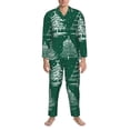 thumbnail image 3 of Hirioo Christmas Trees for Men's Pajama Sets 2 Piece Pjs Men's Long-Sleeved Pajama Set Button Down Sleepwear,S-XXL-Large, 3 of 7