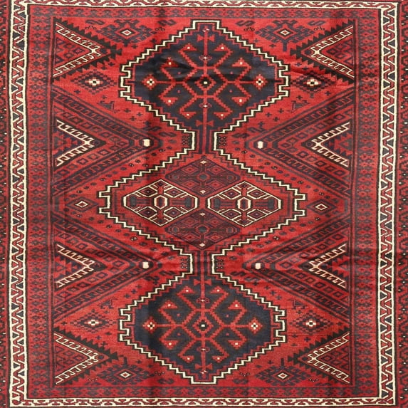 Ahgly Company Indoor Square Traditional Chestnut Brown Persian Area Rugs, 4' Square