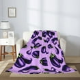 thumbnail image 2 of Throw Blanket for Couch Sofa and Bed, Eggplant Print purple Super Soft Plush Throw Blanket, Fuzzy Cuteness Comfy Warm Washable Flannel Blanket & Throws for All Season 80"x60", 2 of 5