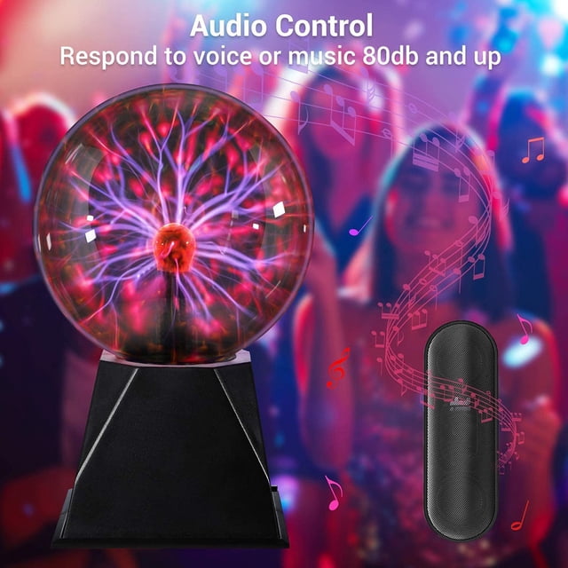 Lámpara de bola de plasma Luz de orbe de nebulosa interactiva sensible al sonido táctil (10 cm)