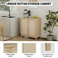 thumbnail image 1 of EDTara Sideboard Buffet Cabinet, Versatile Liquor Coffee Bar Console With Adjustable Shelves and Chic Boho Rattan Accents, Great Storage for Kitchen, Dining Room, or Hallway, 1 of 7