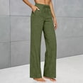 thumbnail image 3 of CYYOLLPF Flowy Pants for Women Gaucho Pants for Women Womens Pants Sweatpants Sweat Pants for Womens Lounge Pants Women Beach Vacation Outfits for Women Boho Pants for Women Green L, 3 of 8
