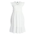 thumbnail image 3 of Terra & Sky Women's Plus Cotton Midi Dress with Smocked Bodice, Sizes 0X-5X, 3 of 4