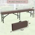 thumbnail image 3 of Gymax 2PCS 6 ft Plastic Folding Bench Portable Fold-in-Half Seat w/ 1320 LBS Capacity Coffee, 3 of 10
