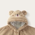 thumbnail image 4 of DJDLJWCJ Baby Hooded Cape Cute Bear Fleece Winter Poncho Soft Thick Warm Kids Bear Cape Khaki Size 6M, 4 of 5