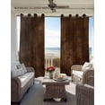 thumbnail image 3 of Retro Wooden Board Blackout Curtains for Bedroom, Thermal Insulated Drapes, Western Country Farmhouse Brown Wood Black Out Curtains 63 Inch Long Room Darkening Kitchen Curtains 42"x63" 2 Panels, 3 of 8