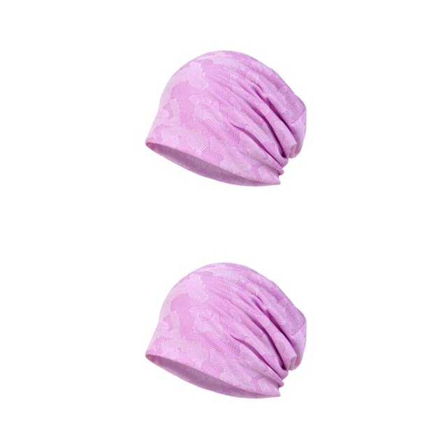 Sonducket Cool Running Cap Fashion Sport Caps Elástico Tocado Senderismo Hip Hop Beanie Print Ligero Hombres Mujeres Sombreros Light Púrpura claro 2piezas