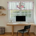 thumbnail image 5 of Easter Bunny Roses Tier Curtains 36 Inch Length, Pink Floral Spring Green Buffalo Plaid Cafe Short Curtains for Bathroom Over Sink, Small Kitchen Curtain Light Filtering Drapes 2 Panels 27.5"Wx36"L, 5 of 8