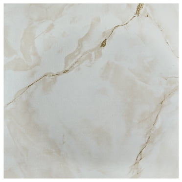 Achim Nexus Self Adhesive Vinyl Floor Tile - 20 Tiles/20 Sq. ft.,12 x 12, Off White/Grey and Grey Veins