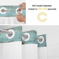 thumbnail image 2 of No Hook Farmhouse Light Blue Brown Shower Curtain with Snap in Liner Set, Vintage Wooden Striped Waterproof Fabric Bathroom Curtains with See Through Top Window, Hotel Style Small 36 x 78 Inch, 2 of 9