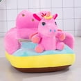 thumbnail image 4 of Infant Support Seat Sofa Plush Soft Animal Shaped Baby Learning Chair 3-16 Months Baby Unpadded Cotton Seat (pink unicorn), 4 of 5