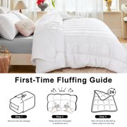 WQSPRING Reversible Satin Comforter Set 3-Piece, White Queen, Lightweight All-Season Bedding