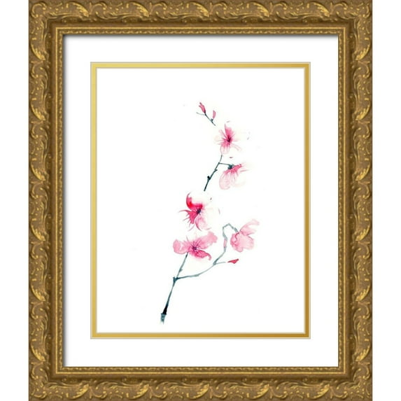 Shefranov, Olga 20x24 Gold Ornate Wood Framed with Double Matting Museum Art Print Titled - Cherry Blossom
