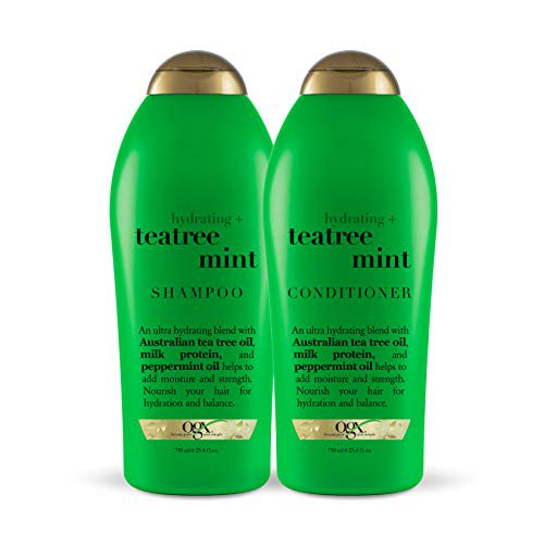 OGX Hydrating + Tea Tree Mint Shampoo & Conditioner, 25.4 Ounce (Set of