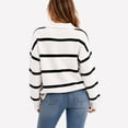 thumbnail image 3 of Sweater For Women Oversized V Neck Striped Sweater Pullover Color Block Polo Collar Long Sleeve Knit Cozy 2026 Fall Winter Streetwear Tops M, 3 of 6