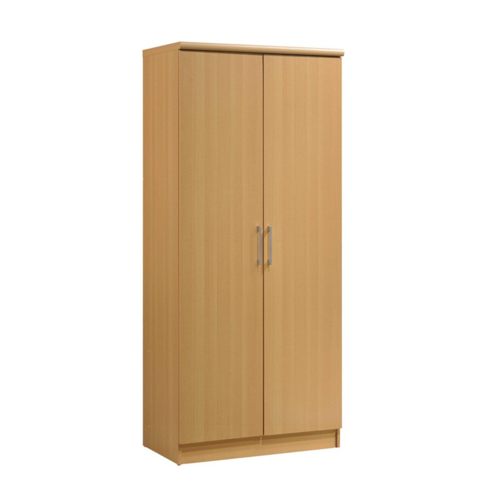 Hodedah Bedroom 2 Door Wardrobe Armoire with Adjustable Shelves, Mahogany