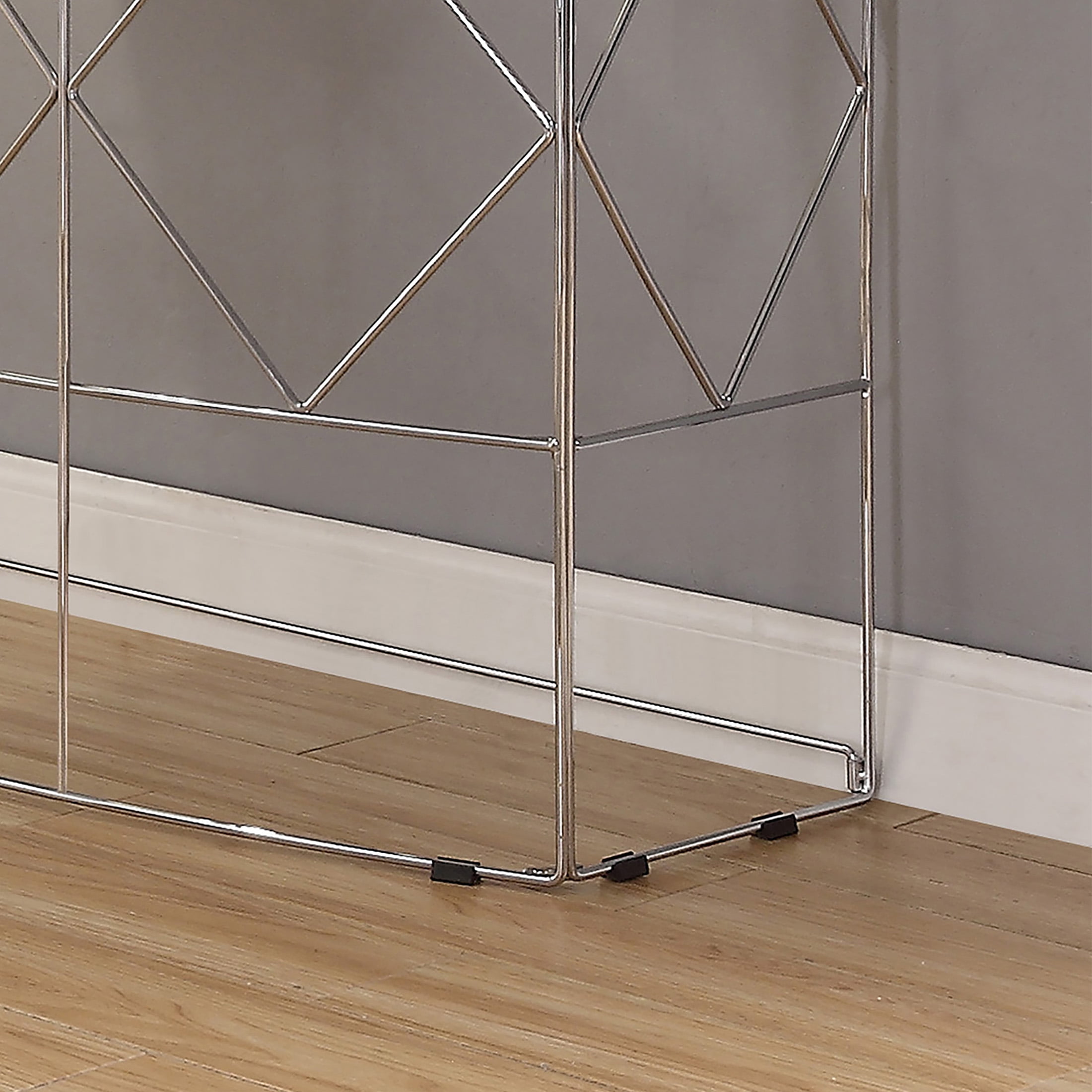 Furniture of America Prowe Glass Top Console Table, Chrome
