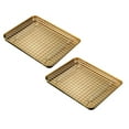thumbnail image 1 of 1 Set Stainless Stel Bakeware Rectangular Tray Food Storage Tray App Etizer Plates Flat Bottom Baking Pan Cool Ing Rack Baking Dish Drying Rack Kitchen Supplies HouseholdGrid Bakin, 1 of 9