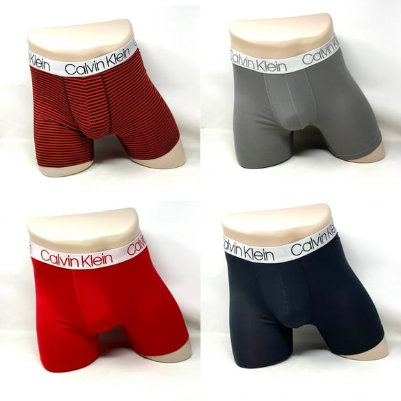 Calvin Klein Underwear Microfiber 4 Pack Boxer Brief Gray Red NP24310810
