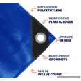 thumbnail image 6 of Tarpco Safety 14 Mil Extra Heavy Duty Tarp Camping Tarpaulin Waterproof Cover, Blue 6′ X 8′Ft, 6 of 7