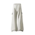 thumbnail image 5 of Iyufng Men's Drawstring Elastic Waist Casual Wide Leg Outdoor Cargo Pants with Button Flap Pocket, 5 of 7
