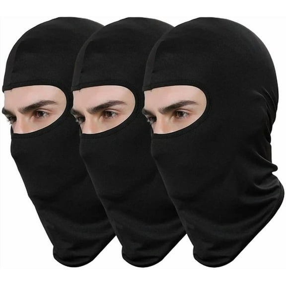 3 Pack Men Balaclava Black Face Mask Lightweight Motorcycle Ski Warmer